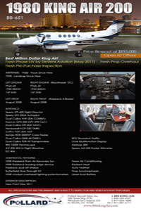 1980 King Air by Pollard Aircraft on Plane Fax Broadcast